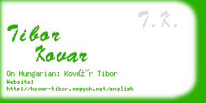 tibor kovar business card